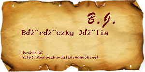 Böröczky Júlia névjegykártya